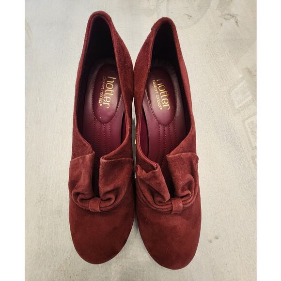 Hotter Comfort Concept Women's Heels SZ 7 Suede Red - Picture 2 of 8
